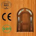 Solid oak material double swing entrance door designs